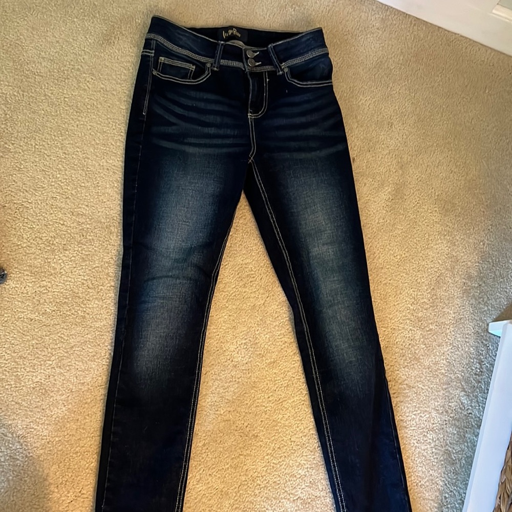 Dark wash skinny jeans